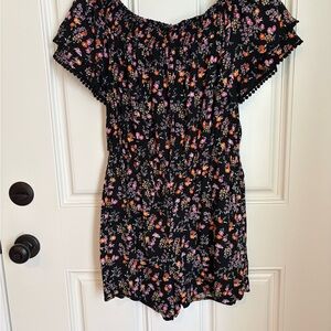 Xhilaration Black Floral Romper 

Adorable shorts romper with cinched waist.